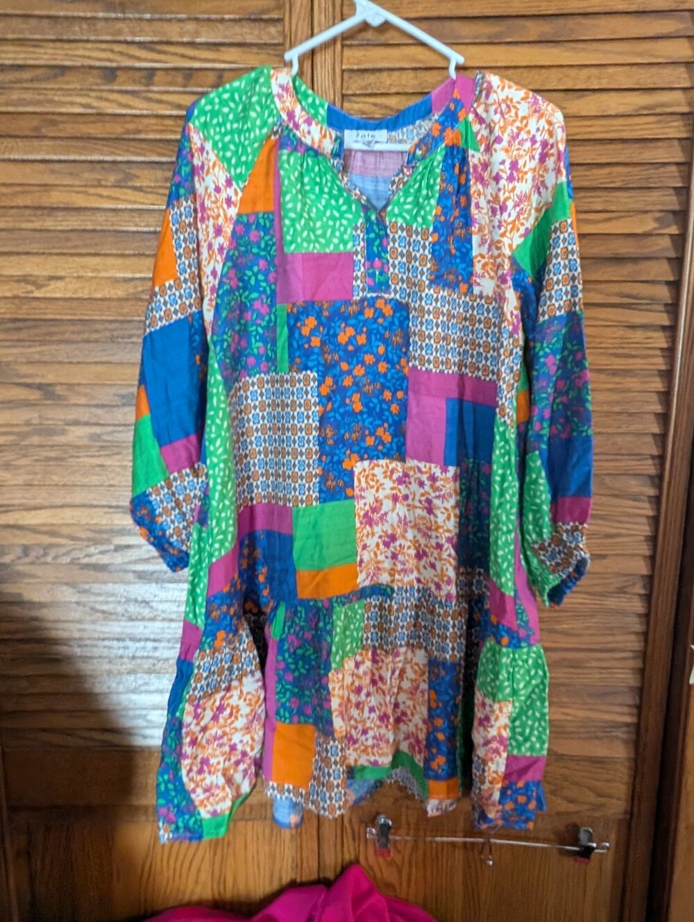 Fate Colorful Patchwork Boho Dress Woman's Size Small